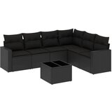  The Living Store Vrtna sedežna garnitura 7-delna z blazinami črn poli ratan - Vrtna Sedežna Garniture, (21464221) | Shoptok.si