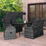 7-dijelni vrtni blagovaonski set s jastucima sivi | shoptok.hr