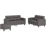  3-dijelni set sofa s jastucima sivi od umjetne kože | shoptok.hr