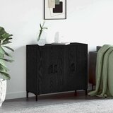 vidaXL s pohranom s vratima Crna 90 x 34 x 80 cm Konstruirano drvo Cijene