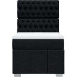 vidaXL Box spring postelja z vzmetnico črna 100x200 cm blago | Shoptok.si