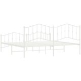 Metalni okvir kreveta uzglavlje i podnožje bijeli 200 x 200 cm | shoptok.hr