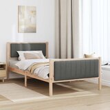  Okvir kreveta smeđe i tamnosivo 100 x 200 cm Masivna borovina | shoptok.hr