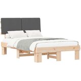 vidaXL Krevetni okvir s tapiciranim uzglavljem Tamno siva 120 x 200 cm | shoptok.hr