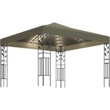  Sjenica s LED svjetlosnim trakama 3 x 3 m smeđe-siva | shoptok.hr