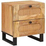  Nočna omarica 2 pcs Naravna 40 x 33,5 x 46 cm Masiven les manga, (5000107140) | Shoptok.si