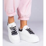 Gemre White sneakers with black insert and stiletto with rhinestones Floura | Shoptok.si