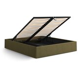 Micadoni Zeleni tapecirani bračni krevet s prostorom za odlaganje/bez uzglavlja s podnicom 140x200 cm Susan – | shoptok.hr