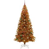 vidaXL Božično drevo med 300 LED z stojalom Zlata 240 cm PET | Shoptok.si