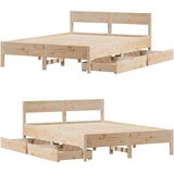 vidaXL Okvir kreveta bez madraca 135 x 190 cm od masivne borovine | shoptok.hr