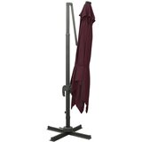  Konzolni suncobran sa stupom i LED svjetlima 300 cm bordo | shoptok.hr