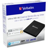 Verbatim Slimline 4K Ultra HD, USB 3.1 GEN 1 USB-C vanjski Blu-ray pisač | shoptok.hr