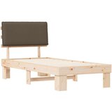 Krevetni okvir s tapiciranim uzglavljem Sivo-smeđa 75 x 190 cm | shoptok.hr