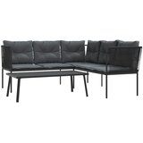  Set vrtnih sofa s jastucima crni od čelika i tekstilena | shoptok.hr
