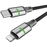 Avax Kabl CB636 Steely Led / USB-C to Lightning / 27W / 2 m braided / Black | Eponuda.com