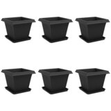 vidaXL Saksije za biljke 6 pcs Crna 38 x 38 x 30 cm Plastika - Crna 33 x 33 x 26 cm 6 Cijene