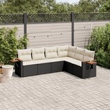  6-dijelni set vrtnih sofa s jastucima crni od poliratana | shoptok.hr