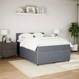 vidaXL Box spring postelja z vzmetnico temno siva 140x200 cm žamet, (21321130) | Shoptok.si