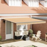 vidaXL Ročna retraktibilna tenda črtasto 400x350 cm Cene