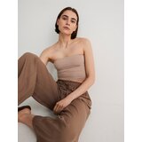 Reserved - Hlače od viskoze - smeđi | shoptok.hr