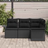  Sjedeća garnitura za vrt 4 kom. Crna poliratan 187,5 x 132,5 x 85 cm | shoptok.hr
