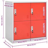 vidaXL ormarić s ključem svjetlosivi-crveni 90 x 45 x 92,5 cm čelični | shoptok.hr