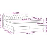  Box spring s madracem LED crni 160x200 cm od tkanine | shoptok.hr