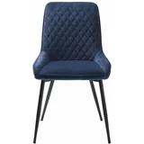 Unique Furniture Plava baršunasta blagovaonska stolica Milton -