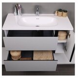 Hanah home Kupatilski ormarić sa umivaonikom i ogledalom (2 komada) Linear Light Grey | Eponuda.com