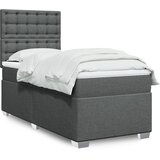 vidaXL Krevet s oprugama i madracem tamnosivi 100 x 200 cm od tkanine | shoptok.hr