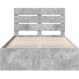  Krevetna konstrukcija Beton 120 x 190 cm Čvrsto borovo drvo | shoptok.hr