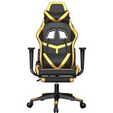  Gaming stol z oporo za noge črno in zlato umetno usnje, (21152296) | Shoptok.si