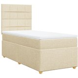  Krevet s oprugama i madracem krem 100 x 200 cm od tkanine | shoptok.hr