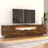 TV ormarić s LED svjetlima boja dimljenog hrasta 160x35x40 cm | Eponuda.com