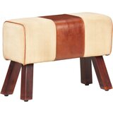 vidaXL Gimnastička klupa smeđa 58 cm prava koža i masivno drvo manga | shoptok.hr