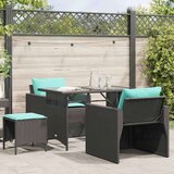  Vrtna garnitura - 4-dijelni set vrtnih sofa od poliratana s jastucima crni - Crna 1 | shoptok.hr