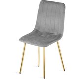 Lava stolica - svijetlosivi baršun / zlatne noge x 1 | shoptok.hr