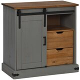 vidaXL Bivak HALDEN z drsnimi vrati sive barve 80x40x80 cm masivni les | Shoptok.si