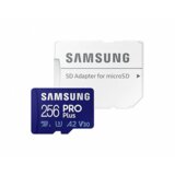 Samsung Spominska kartica PRO Plus, micro SDXC, 256GB, U3, V30, A2, UHS-I, z SD adapterjem | Shoptok.si