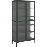 vidaXL Visoka omara črna 85x40x180 cm steklo in jeklo | Shoptok.si