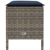  Vrtni otoman Siva i tamnoplava 80 x 38 x 42 cm PE ratan | shoptok.hr