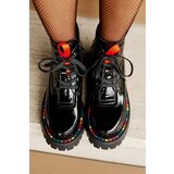 Boto Leather Patent Ankle Boots Worker With Zipper Black Anafra | Shoptok.si