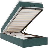 vidaXL Otomanski posteljni okvir z vzmetnico zelen 90x200 cm žamet | Shoptok.si