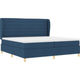  Postelja s vzmetnico Modra 200x200 cm Tkanina, (22052148) | Shoptok.si