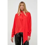 Victoria Beckham Svilena bluza rdeča barva