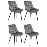 Brandless Stol BERA - temno siv žamet / črne noge x 4, (22055174) | Shoptok.si
