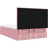  Otomanska postelja z vzmetnicami roza 140x200cm žamet | Shoptok.si