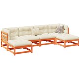 vidaXL 6-dijelni set vrtnih sofa voštano smeđi od masivne borovine Cijene