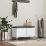  Klupa za hodnik s jastukom s pohranom Bijeli 80 x 38 x 46 cm | shoptok.hr