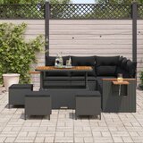  Sjedeća garnitura za vrt 10 kom. 9-Broj sjedala Crna poliratan 219 x 219 x 85 cm | Shoptok.si